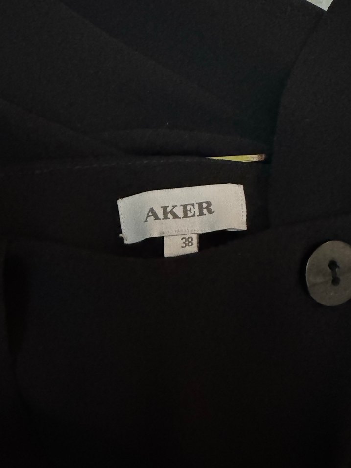 Siyah Askılı Geniş Paça Kumaş Salopet - Görsel 3