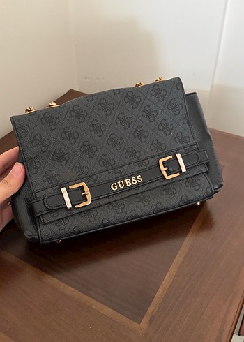 Guess Siyah Gri Kemer Detaylı Kadın Çanta - Görsel 5