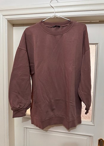 Kadın Bordo Salaş Uzun Kollu Sweatshirt - Görsel 2
