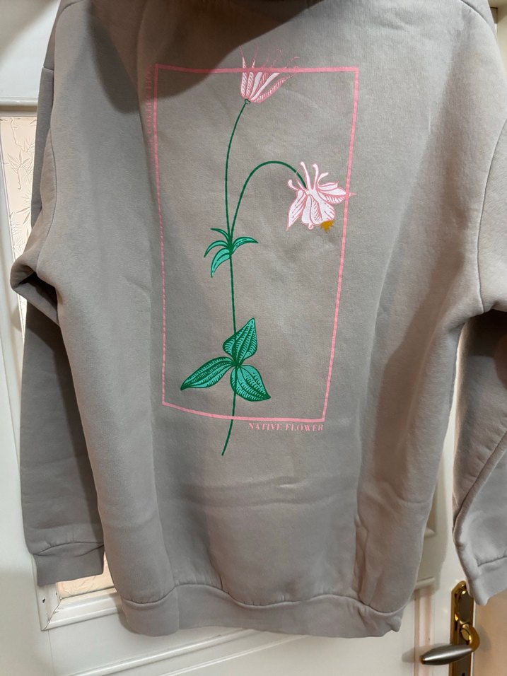 Gri Kapüşonlu Kadın Sweatshirt - Görsel 2