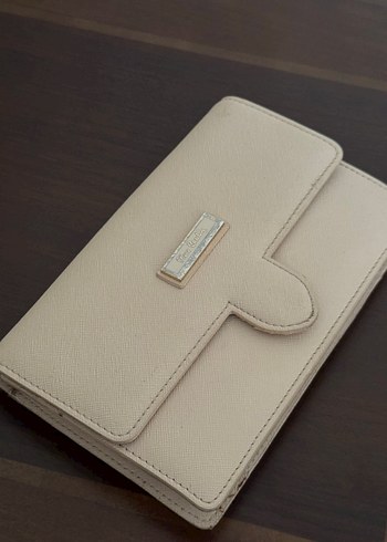 Bej Deri Kadın Clutch Cüzdan - Görsel 2