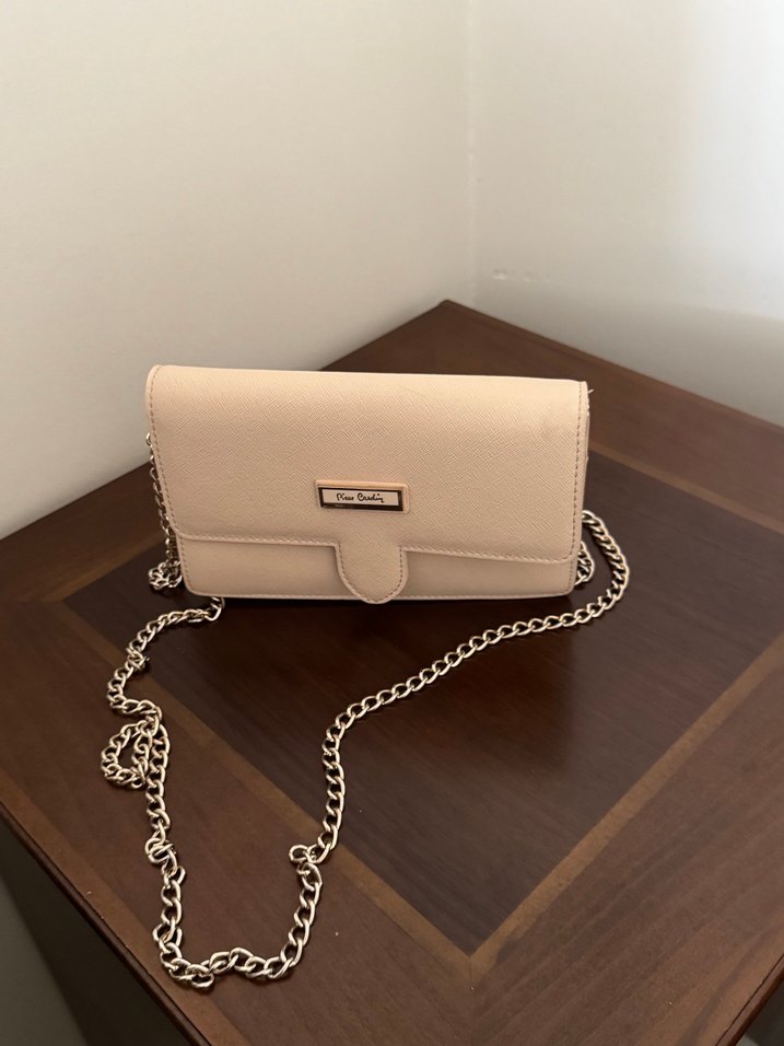 Bej Deri Kadın Clutch Cüzdan - Görsel 3