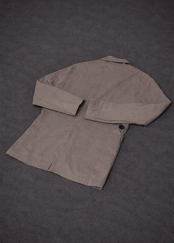 Düğmeli Bej Keten Erkek Ceket - Görsel 4