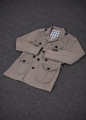 Düğmeli Bej Keten Erkek Ceket - Görsel 3