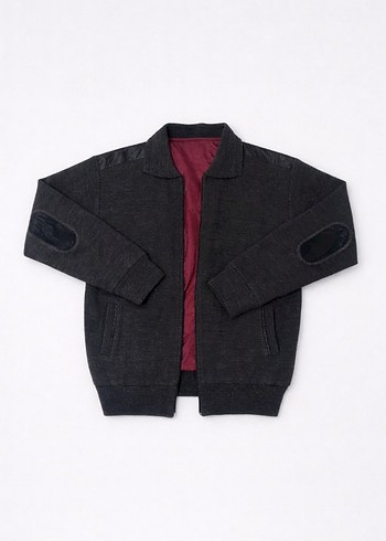 Erkek  Gri Triko Ceket - Görsel 2