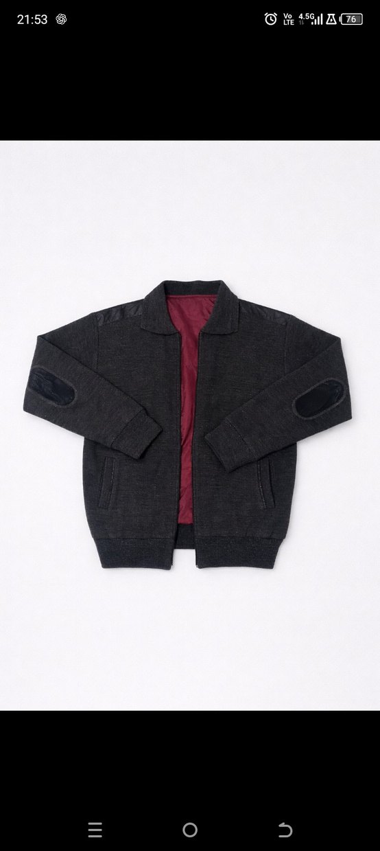 Erkek  Gri Triko Ceket - Görsel 2