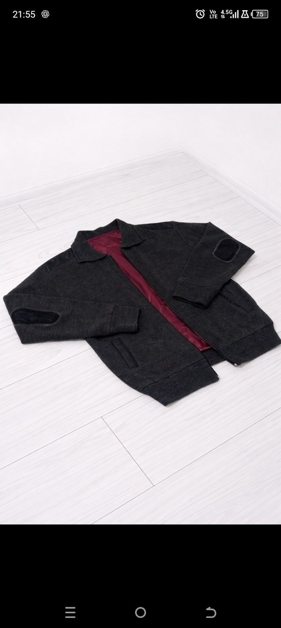 Erkek  Gri Triko Ceket - Görsel 3