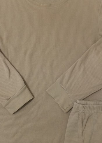 Bej Erkek Uzun Kollu Rahat alt üst içlik Takımı - Görsel 3