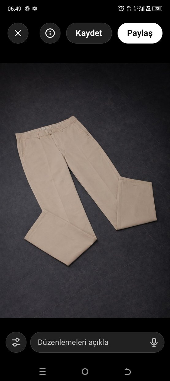 Bej Regular Fit Erkek keten Pantolon - Görsel 2