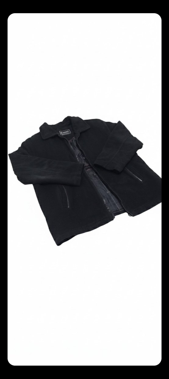 Zarif Siyah Fermuarlı Erkek Ceket/Kaban - Görsel 3