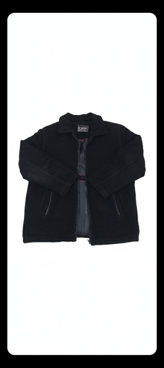 Zarif Siyah Fermuarlı Erkek Ceket/Kaban - Görsel 2