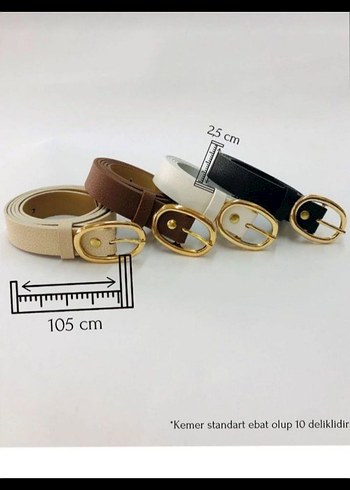 Parlak Beyaz Deri Kemer - Görsel 3
