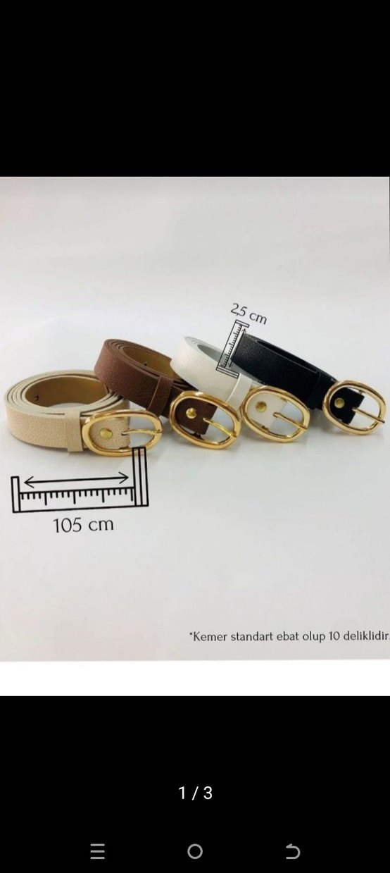 Parlak Beyaz Deri Kemer - Görsel 3