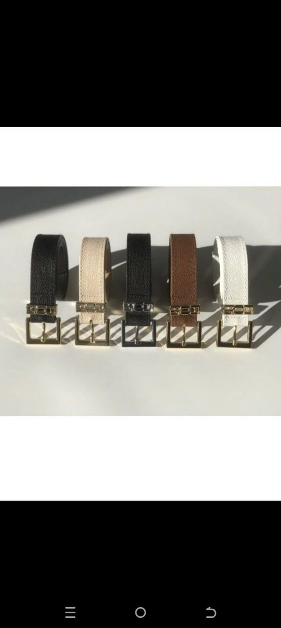 Parlak Beyaz Deri Kemer - Görsel 2