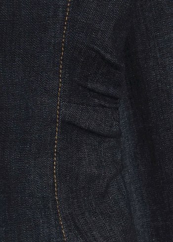 Zara orjinal Düğmeli Lacivert Uzun Denim Elbise - Görsel 3