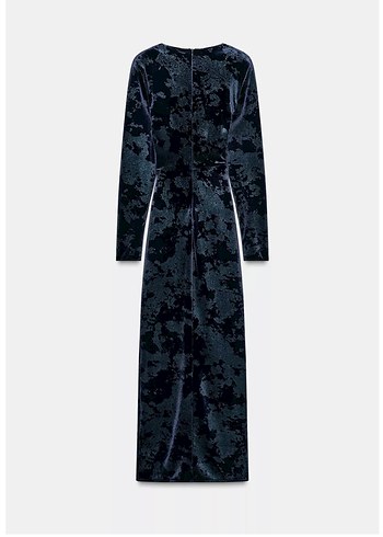 Kemer Detaylı Lacivert Uzun zara elbise - Görsel 2