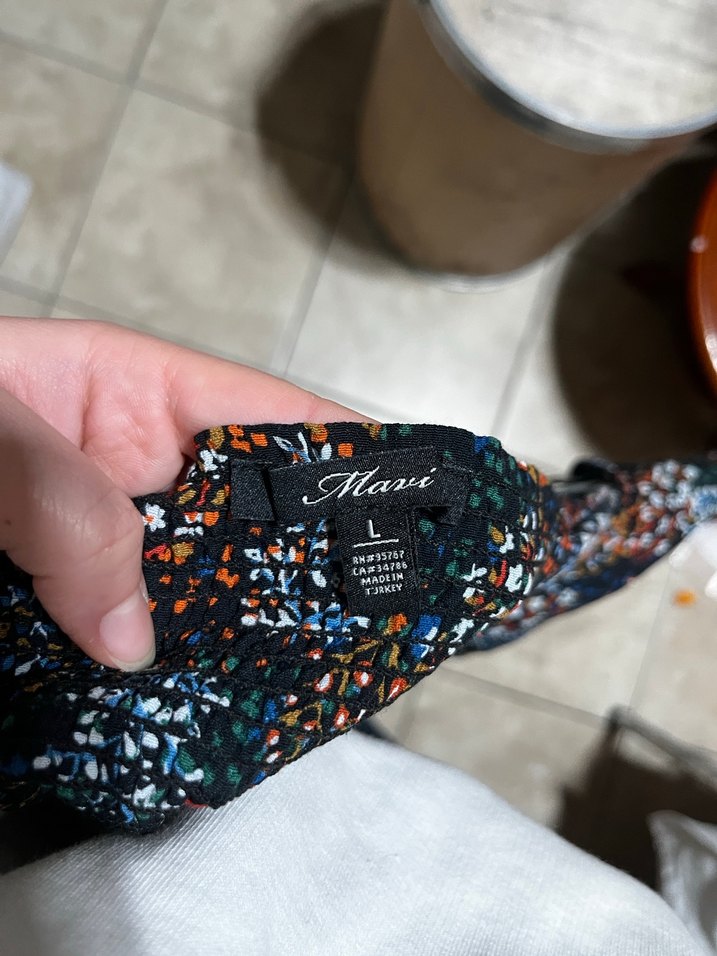 Bohem Çok Renkli V Yaka Uzun Kollu Elbise - Görsel 3