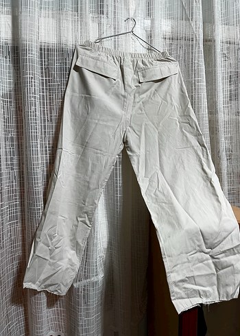 Kadın Gri Keten Salaş Midi Pantolon - Görsel 2