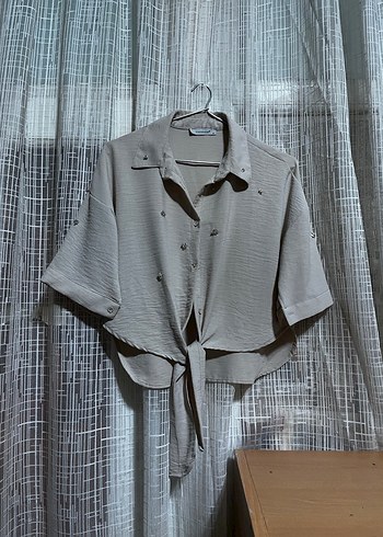 Nakışlı Kısa Kollu Keten Gömlek - Görsel 2