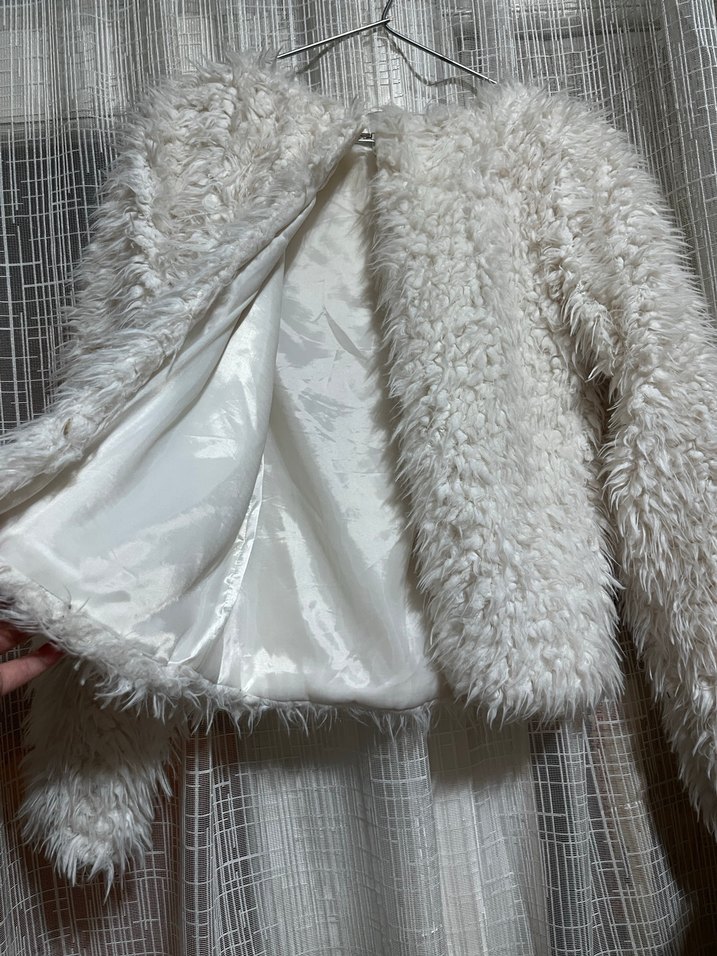 Gri Kadın Suni Kürk Midi Ceket - Görsel 2