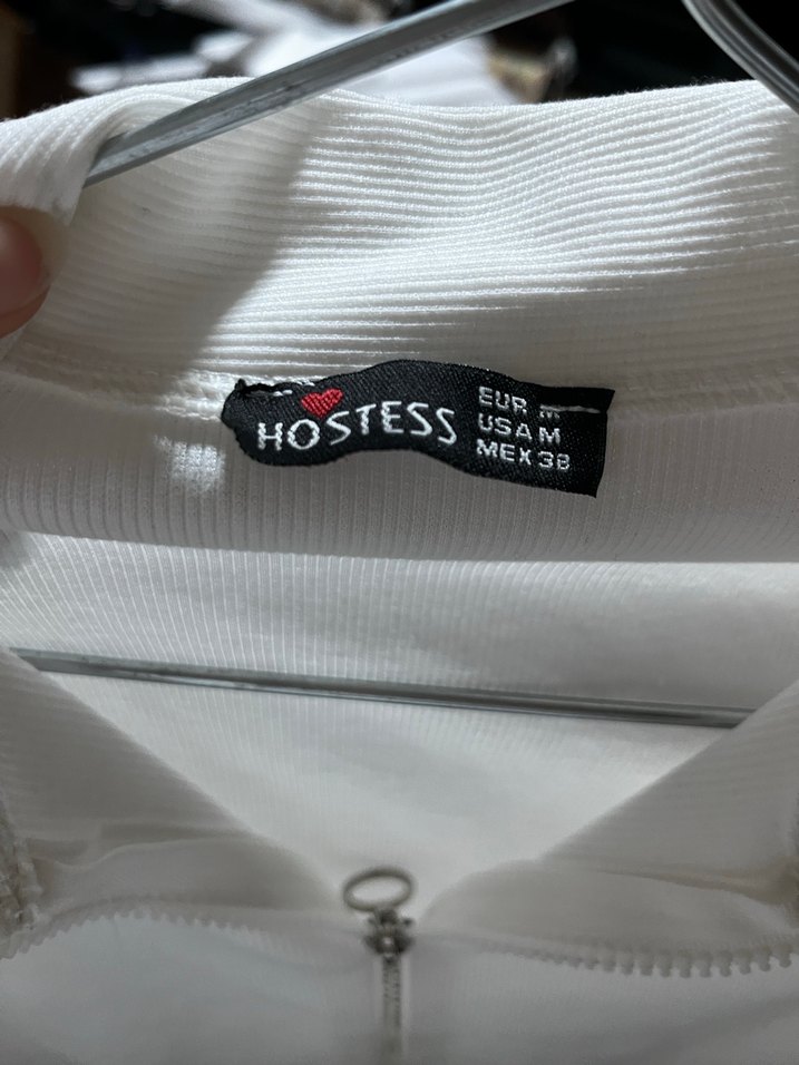 Fermuarlı Beyaz Kısa Kollu Kadın Bluz - Görsel 3