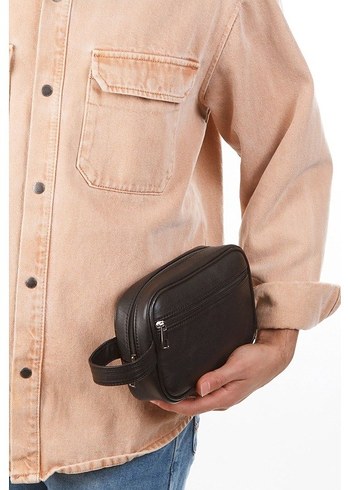 Erkek El Çantası Hakiki Deri - Görsel 7