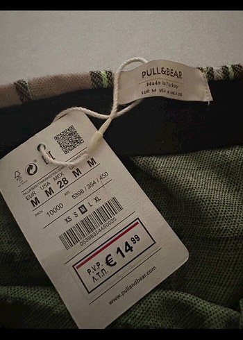 Pull and Bear Kahverengi Pileli Ekose Mini Etek pull & bear