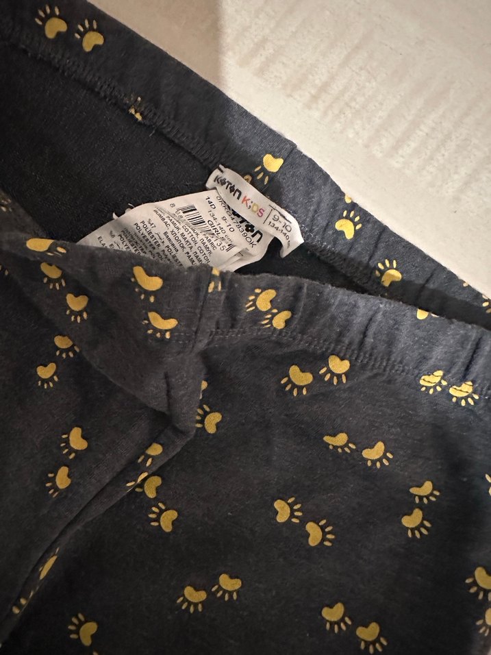 Kız Çocuk Baskılı Siyah Tayt 9-10 yaş - Görsel 2