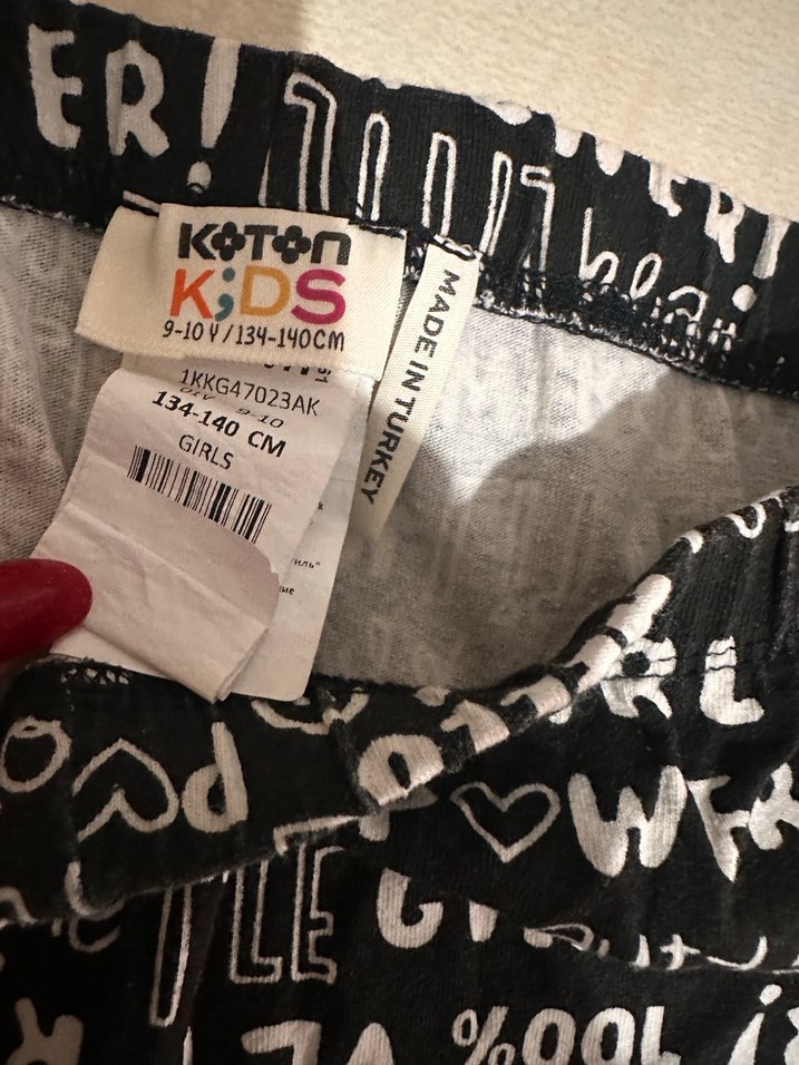Kız Çocuk Baskılı Siyah Tayt 9-10 yaş - Görsel 3