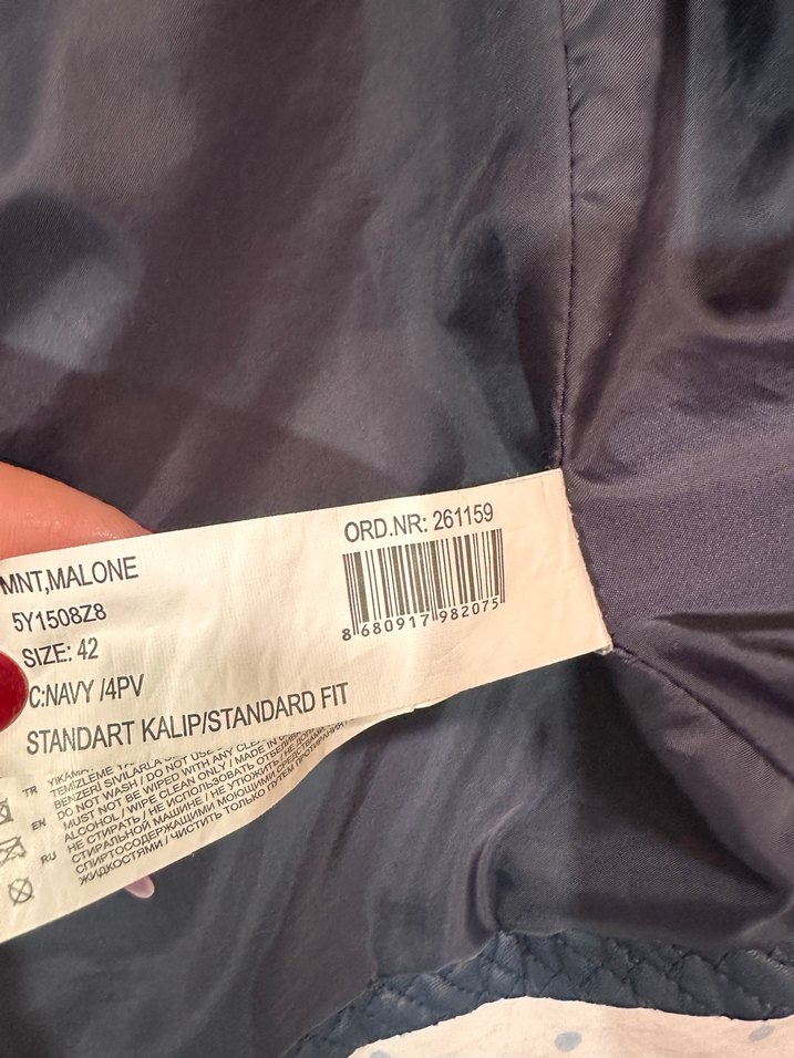 Kadın deri ceket 42 beden lacivert - Görsel 4