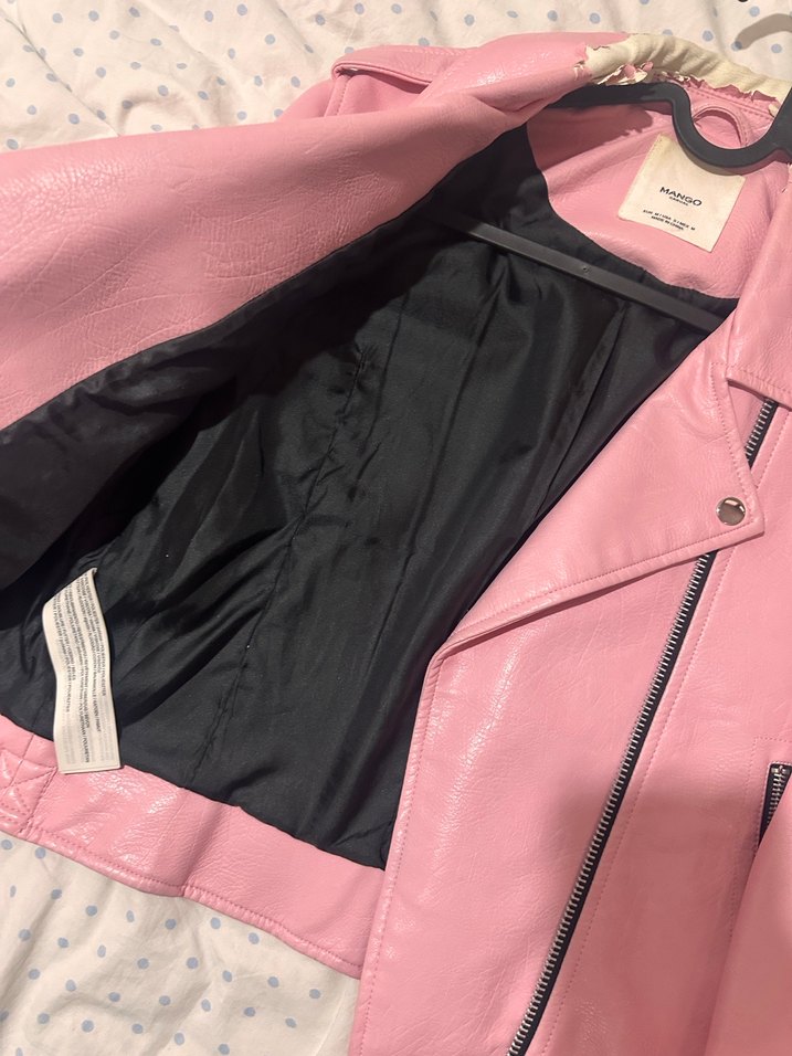 Pembe Deri Kadın Ceket - Görsel 2