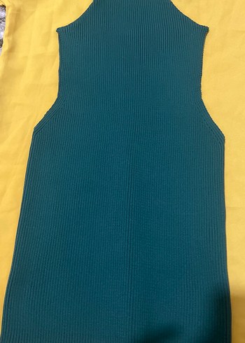 Taşlı Kolsuz Yarım Boy yeşil bluz - Görsel 5