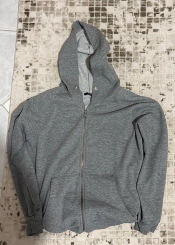 Gri Fermuarlı Kadın Sweatshirt - Görsel 4