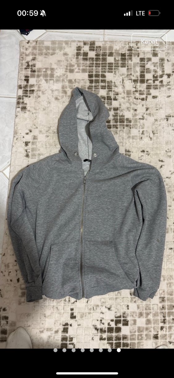 Gri Fermuarlı Kadın Sweatshirt - Görsel 4