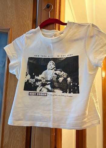 Beyaz Baskılı Rock Punk Kısa Kollu Tişört - Görsel 3