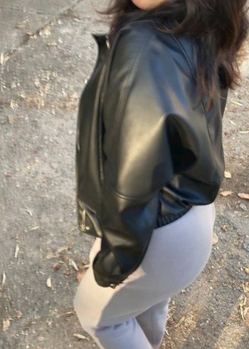 Düğmeli Siyah Deri Kadın Ceket - Görsel 2