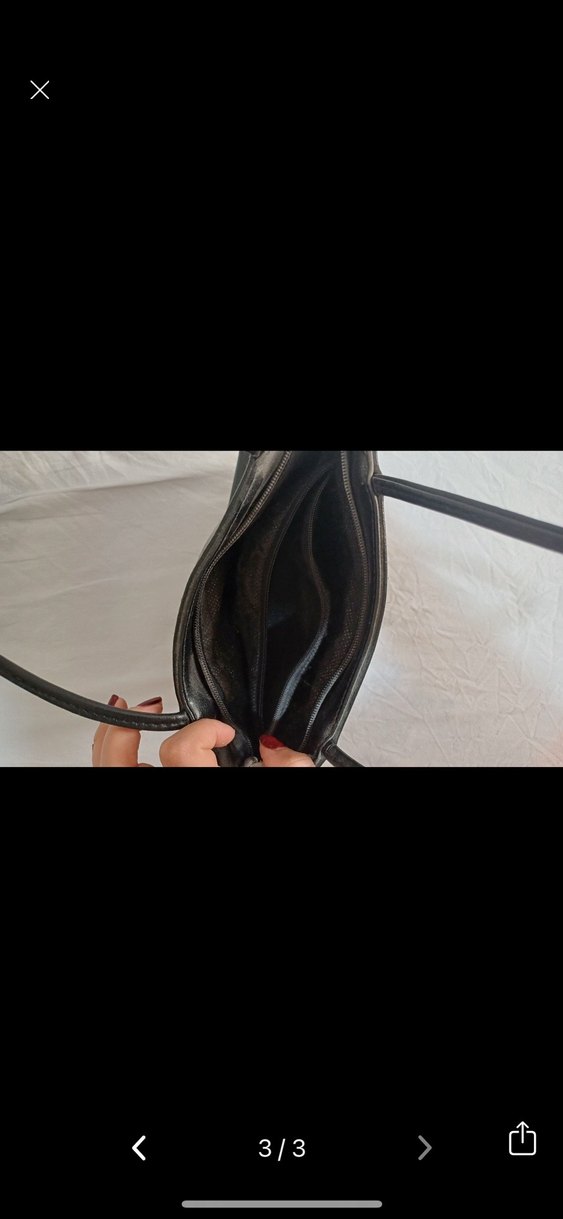 Siyah Deri Kadın Omuz Çantası - Görsel 3