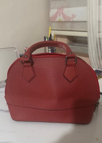 ZARA Kırmızı Deri Fermuarlı Kadın Çanta - Görsel 3