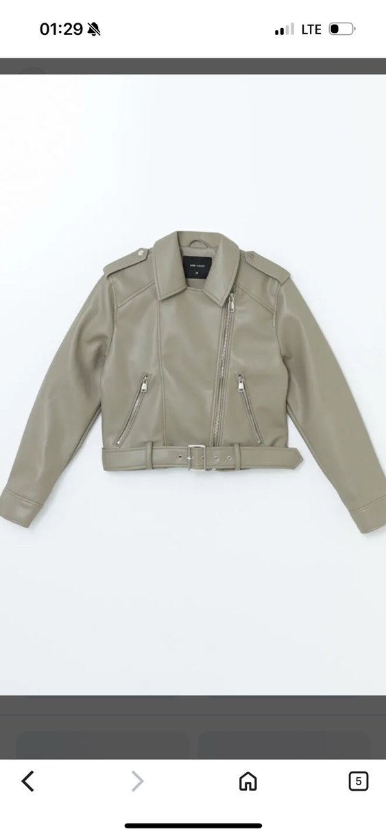 Gri Deri Kadın Ceket - Görsel 2