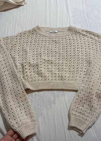 Bej Örgü Kadın Kazak - Görsel 2