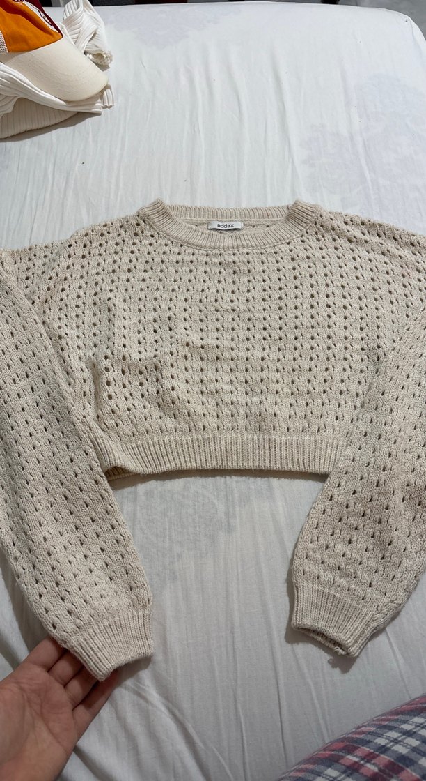 Bej Örgü Kadın Kazak - Görsel 2