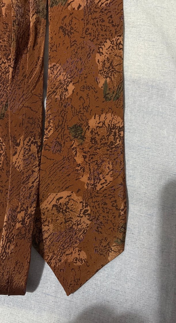 Kahverengi Bohem Desenli Erkek Kravat - Görsel 2
