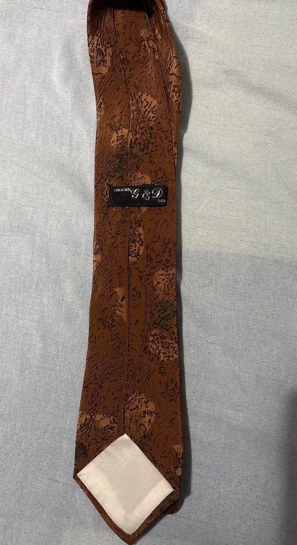 Kahverengi Bohem Desenli Erkek Kravat - Görsel 3
