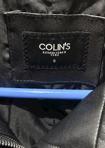 Colins Düğmeli Siyah Deri Kadın Ceket - Görsel 3