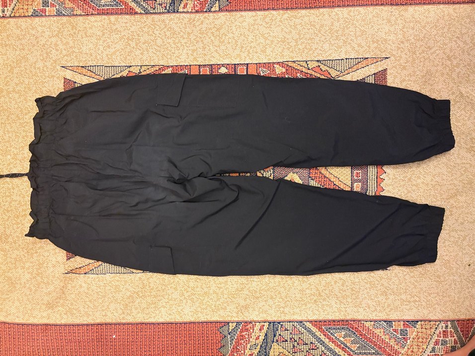 Siyah Kemerli Bol Kesim Kadın Kumaş Pantolon - Görsel 3