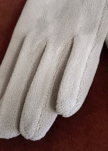 Bej Kadın Eldiveni, Kürk Detaylı, S/M - Görsel 2