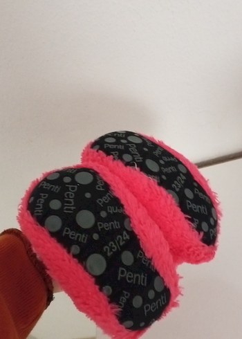 Nakışlı Pembe Kız Çocuk Sıcak Terlik - Görsel 2