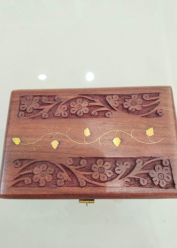 Hint işi el emeği Çiçek Desenli Ahşap Kutu - Görsel 6