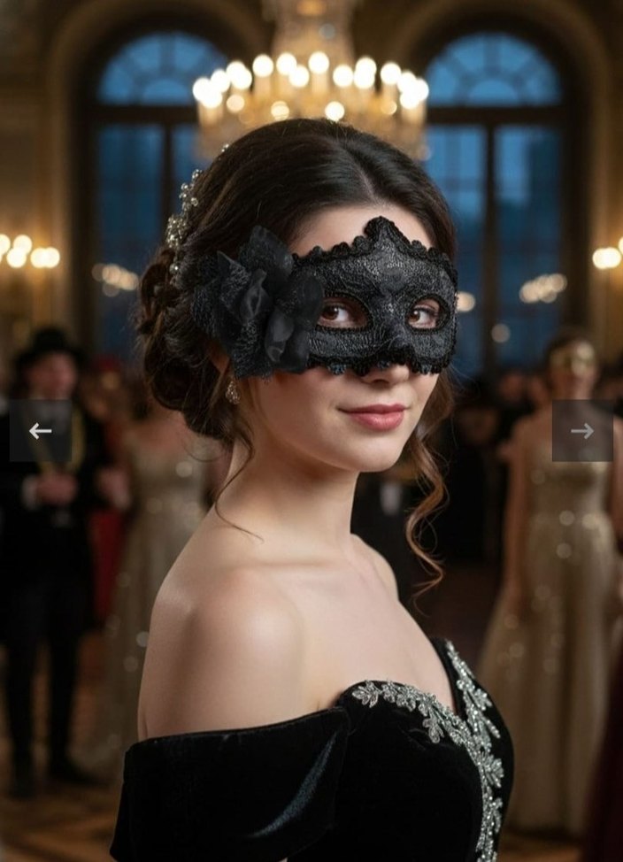 Kırmızı Dantel Tasarımlı Kadın Maskesi - Görsel 2