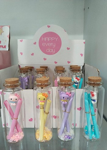 Sevimli Karakterli Cam Şişede Not Kağıtları - Görsel 2